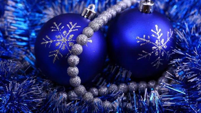 Blue holiday ornaments